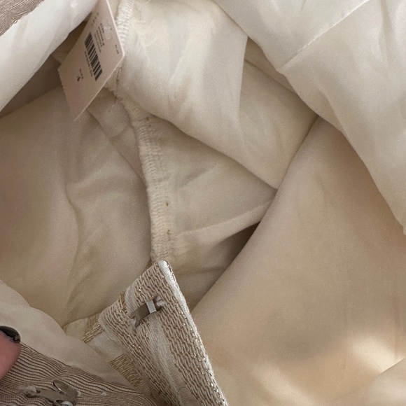 Porridge Women's Trousers Size 4 Brand New Gold Cream Metallic Party Glam Anthro - Picture 10 of 11